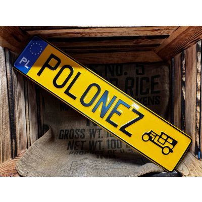Tablica Rejestracyjna POLONEZ Żółta Zabytek